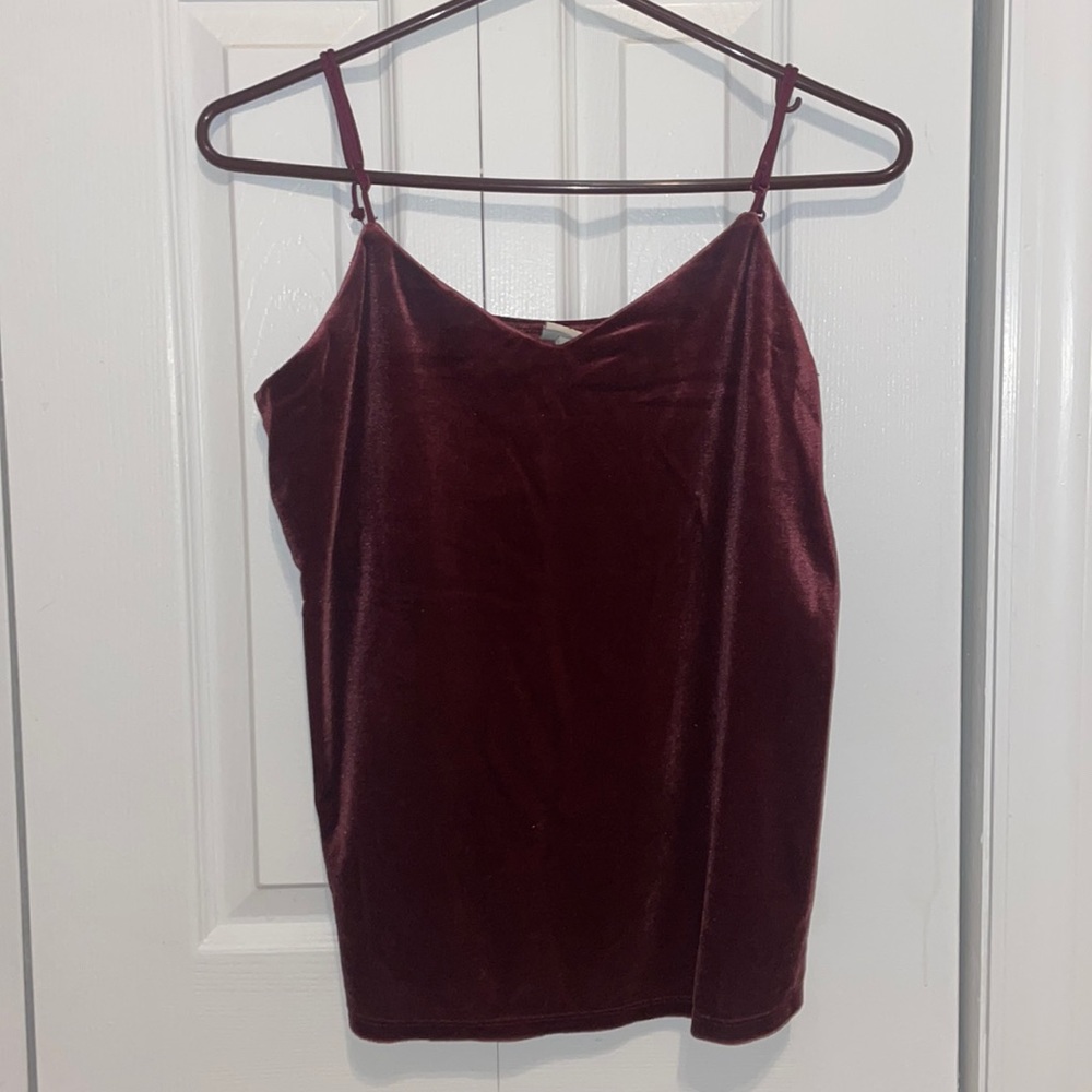 Maroon Velvet Tank